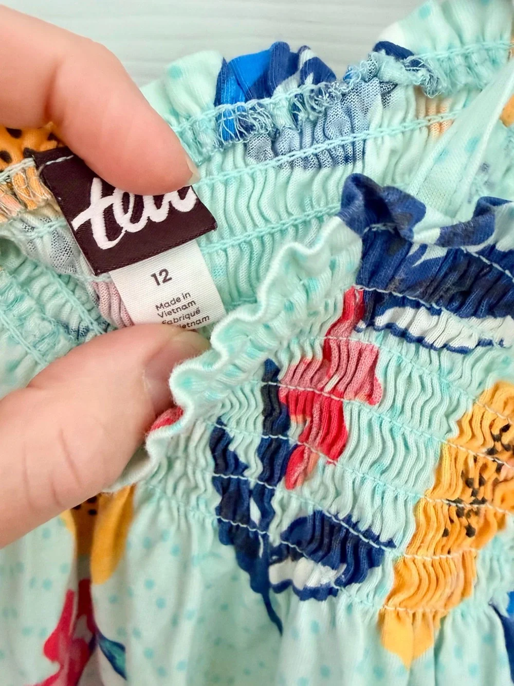 Tea Collection Light Aqua Tropical Fruit Print Matching Shorts Set